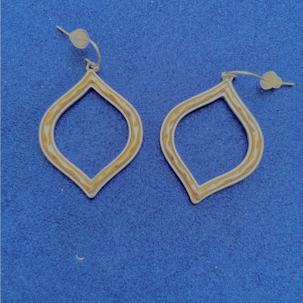 Silver and gold painted teardrop earrings